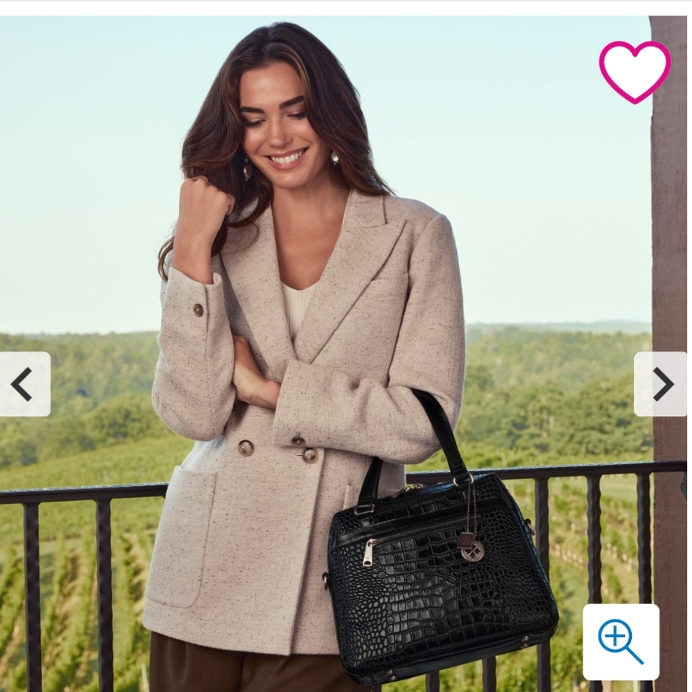 Patricia Nash Rosora Satchel Black Crocodile-Embossed Handbag